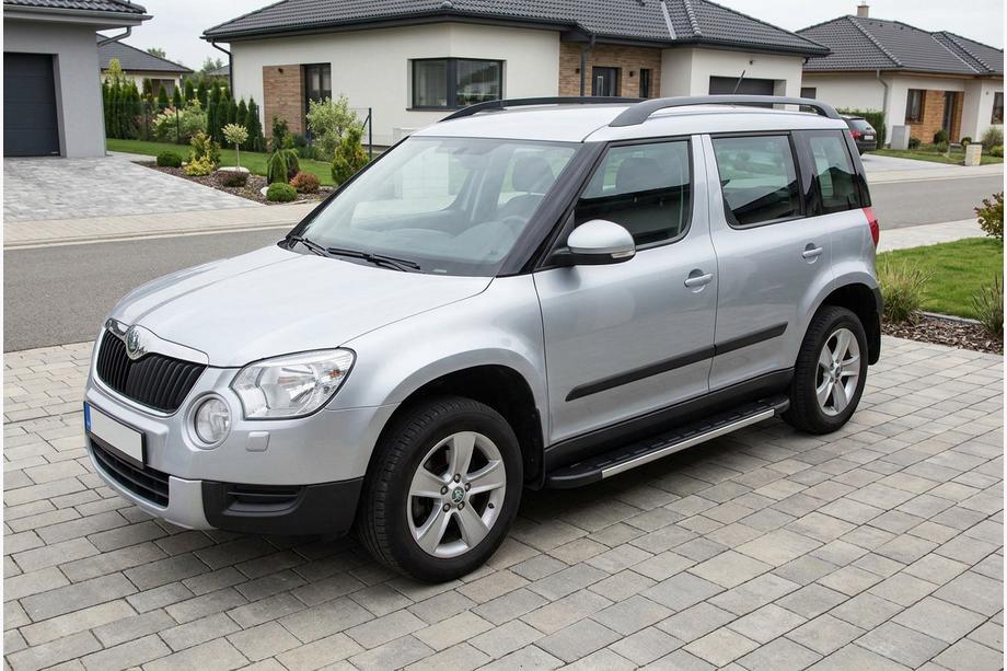 Skoda Yeti 2009-2017 гг. Боковые Подножки Duru (2 шт., Алюминий) Image