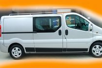 Renault Trafic 2001–2015 гг. Боковые трубы BB002 Черные (2 шт., Нержавейка) фото 8