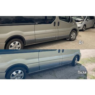 Боковые трубы BB002 Черные (2 шт., Нержавейка) Fiat Talento 2016- гг. фото 1