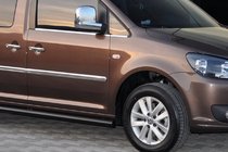 Volkswagen Caddy 2015-2020 гг. Боковые Трубы BB001 Черные (2 шт., Нержавейка) фото 8