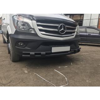 Передняя нижняя защита Shark Black (нержавейка) Mercedes Sprinter W906 2006–2018 гг. фото 1