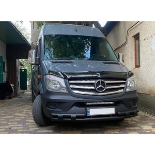 Передняя нижняя защита Shark Black (нержавейка) Mercedes Sprinter W906 2006–2018 гг. фото 2