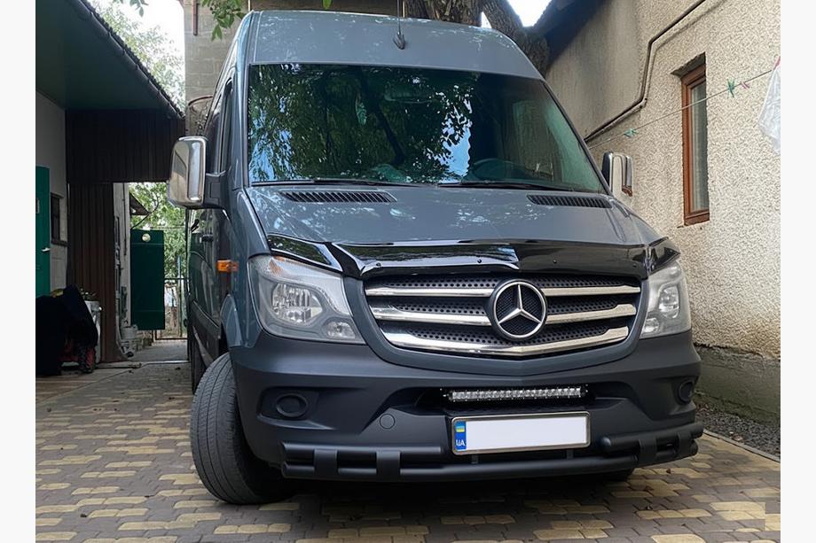 Mercedes Sprinter W906 2006–2018 гг. Передняя нижняя защита Shark Black (нержавейка) Фото 2