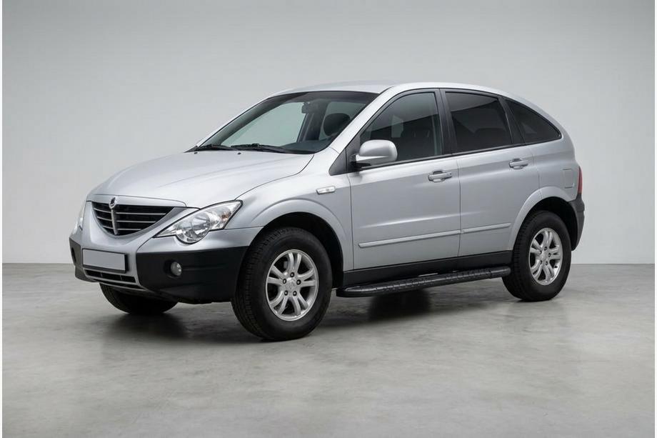SsangYong Action 2005-2018 гг. Боковые пороги Bosphorus Black (2 шт., алюминий) Image