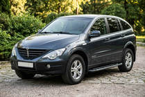 SsangYong Action 2005-2018 гг. Боковые Подножки RedLine Black (2 шт., Алюминий) фото 1
