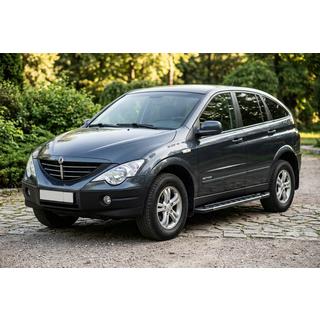 Боковые Подножки RedLine Black (2 шт., Алюминий) SsangYong Action 2005-2018 гг. фото 1