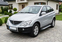 SsangYong Action 2005-2018 гг. Боковые пороги Allmond Grey (2 шт., алюминий) фото 1