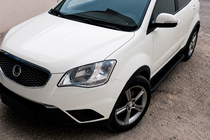 SsangYong Korando 2010-2019 гг. Боковые Подножки Allmond Black (2 шт., Алюминий) фото 1