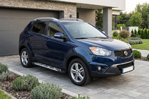 SsangYong Korando 2010-2019 гг. Боковые Подножки Sunrise (2 шт., Алюминий) фото 1