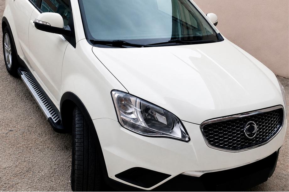 SsangYong Korando 2010-2019 гг. Боковые Подножки Line (2 шт., Алюминий) Image