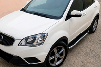 SsangYong Korando 2010-2019 гг. Боковые Подножки Fullmond (2 шт., Алюминий) фото 1