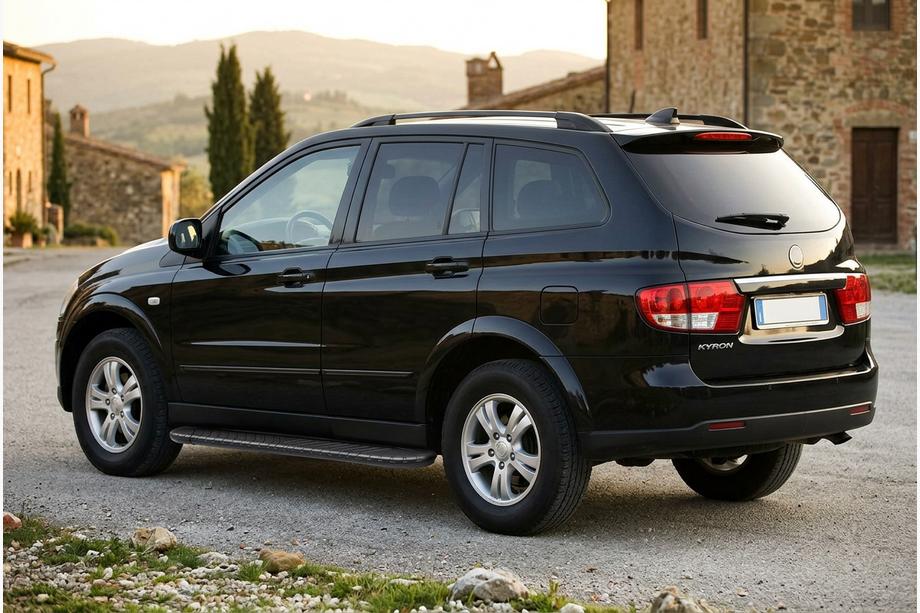 SsangYong Kyron 2005-2014 гг. Боковые пороги Bosphorus Black (2 шт., алюминий) Image
