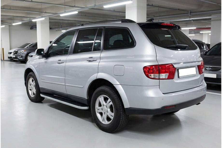 SsangYong Kyron 2005-2014 гг. Боковые Подножки Tayga Grey (2 шт., Алюминий) Image