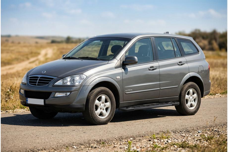 SsangYong Kyron 2005-2014 гг. Боковые Подножки RedLine Black (2 шт., Алюминий) Image