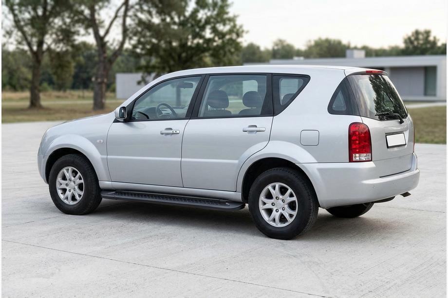 SsangYong Rexton I 2001-2017 гг. Боковые Подножки Allmond Black (2 шт., Алюминий) Image