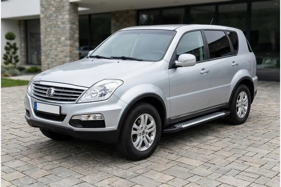 SsangYong Rexton I 2001-2017 гг. Боковые Подножки Line (2 шт., Алюминий) Image