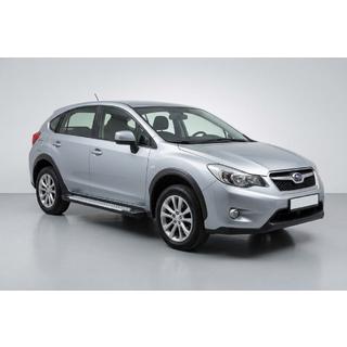 Боковые пороги Allmond Grey (2 шт., алюминий) Subaru XV 2011-2017 гг. фото 1