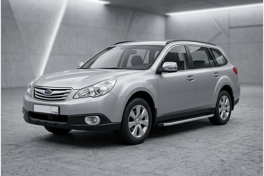 Subaru Outback 2009-2014 гг. Боковые пороги Fullmond (2 шт, алюминий) Image