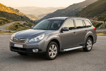 Subaru Outback 2009-2014 гг. Боковые пороги Allmond Grey (2 шт., алюминий) фото 1