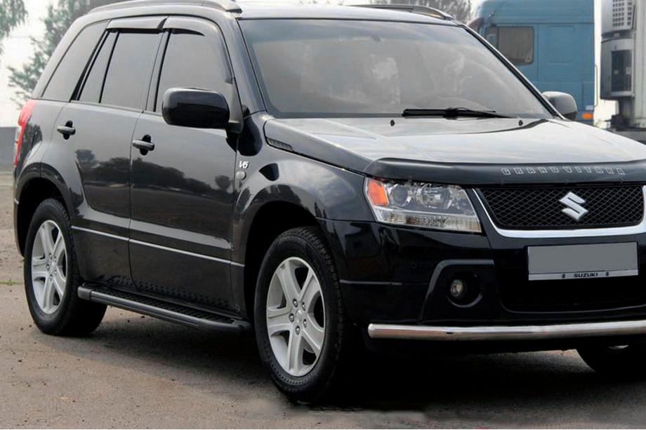 Suzuki Grand Vitara 2005-2017 гг. Боковые Подножки Allmond Black (2 шт., Алюминий) Image