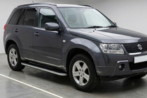 Suzuki Grand Vitara 2005-2017 гг. Боковые Подножки Tayga Grey (2 шт., Алюминий) фото 1