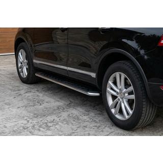 Боковые Подножки Maydos V1 (2 шт., Алюминий и Нержавейка) Volkswagen Touareg 2002–2010 гг. фото 1