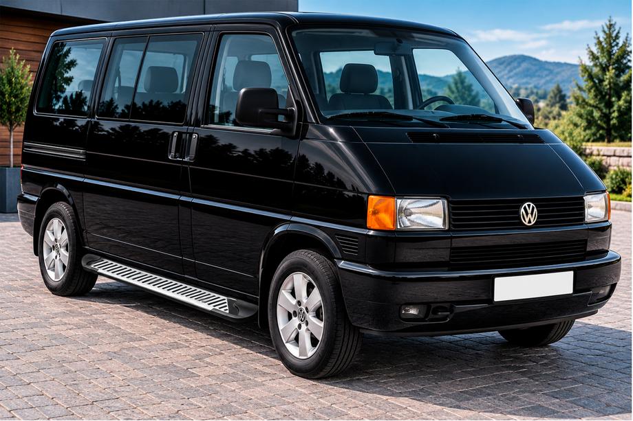 Volkswagen T4 Caravelle/Multivan 1990–2003 гг. Боковые Подножки Line (2 шт., Алюминий) Длинная База Фото 1