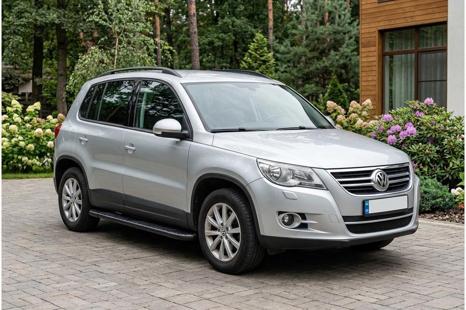 Volkswagen Tiguan 2007-2016 гг. Боковые пороги Bosphorus Black (2 шт., алюминий) Image