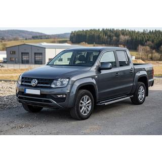 Боковые пороги RedLine V1 (2 шт., алюминий) Volkswagen Amarok 2010-2022 гг. фото 1