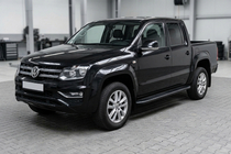Volkswagen Amarok 2010-2022 гг. Боковые пороги Bosphorus Black (2 шт., алюминий) фото 1