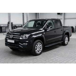 Боковые пороги Bosphorus Black (2 шт., алюминий) Volkswagen Amarok 2010-2022 гг. фото 1