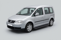 Volkswagen Caddy 2004-2010 гг. Боковые Подножки Allmond Black (2 шт., Алюминий) фото 1