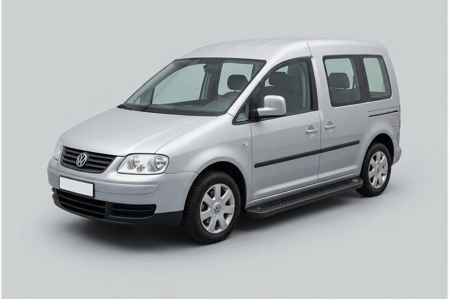 Volkswagen Caddy 2004-2010 гг. Боковые Подножки Allmond Black (2 шт., Алюминий) Image