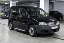 Volkswagen Caddy 2004-2010 гг. Боковые Подножки Line (2 шт., Алюминий) Стандартная база фото 1