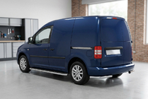 Volkswagen Caddy 2004-2010 гг. Боковые Подножки Maydos V1 (2 шт., Алюминий и Нержавейка) фото 1