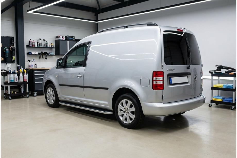 Volkswagen Caddy 2004-2010 гг. Боковые Подножки Tayga Grey (2 шт., Алюминий) Макси База Image