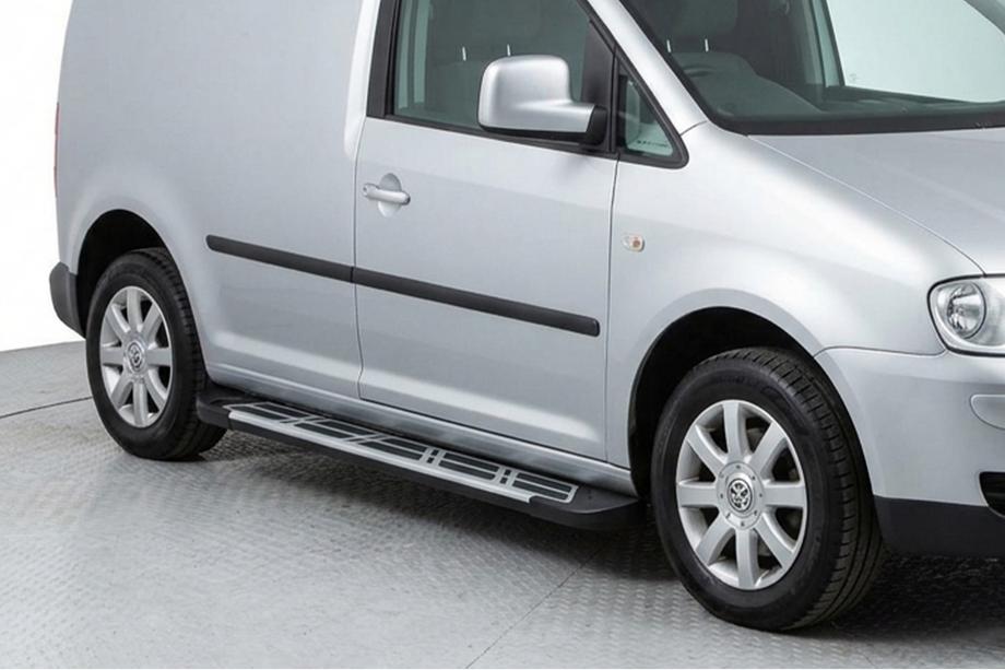 Volkswagen Caddy 2010-2015 гг. Боковые Подножки Sunrise (2 шт., Алюминий) Макси База Фото 1
