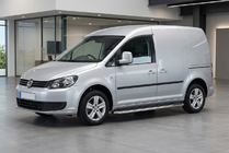 Volkswagen Caddy 2010-2015 гг. Боковые Подножки Maydos V1 (2 шт., Алюминий и Нержавейка) фото 1