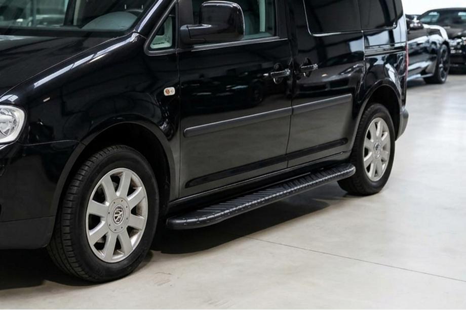Volkswagen Caddy 2010-2015 гг. Боковые пороги Bosphorus Black (2 шт., алюминий) Image