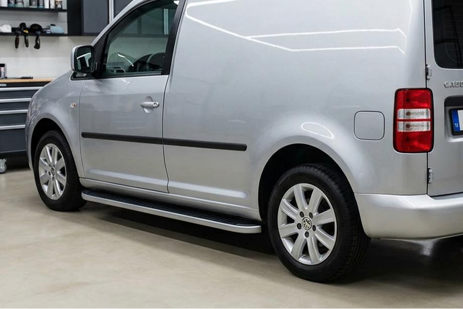 Volkswagen Caddy 2010-2015 гг. Боковые Подножки Tayga (2 шт., Алюминий) Image
