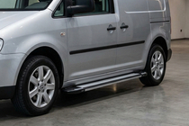 Volkswagen Caddy 2010-2015 гг. Боковые Подножки Rainbow (2 шт., Алюминий) Макси База фото 1