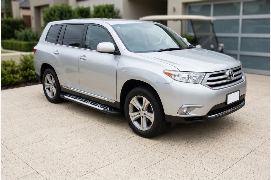 Toyota Highlander 2008-2013 гг. Боковые Подножки Sunrise (2 шт., Алюминий) Image