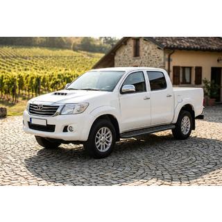 Боковые пороги Bosphorus Black (2 шт., алюминий) Toyota Hilux 2006-2015 гг. фото 1