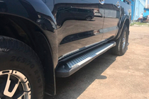 Toyota Hilux 2006-2015 гг. Боковые пороги Allmond Grey (2 шт., алюминий) фото 2