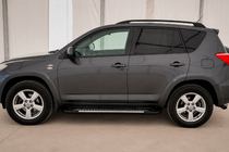 Toyota Rav 4 2006-2013 гг. Боковые Подножки Line (2 шт., Алюминий) фото 1