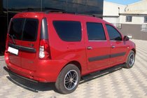 Dacia Logan MCV 2004-2014 гг. Боковые трубы Black (2 шт., нержавейка) фото 4