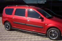 Dacia Logan MCV 2004-2014 гг. Боковые трубы Black (2 шт., нержавейка) фото 3