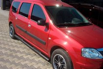 Dacia Logan MCV 2004-2014 гг. Боковые трубы Black (2 шт., нержавейка) фото 1