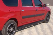Dacia Logan MCV 2004-2014 гг. Боковые трубы Black (2 шт., нержавейка) фото 2