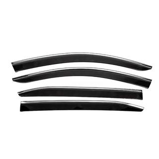 Ветровики с хромированным молдингом (4 шт., Sunplex Chrome) Citroen C5 Aircross 2017-2025 гг. фото 1